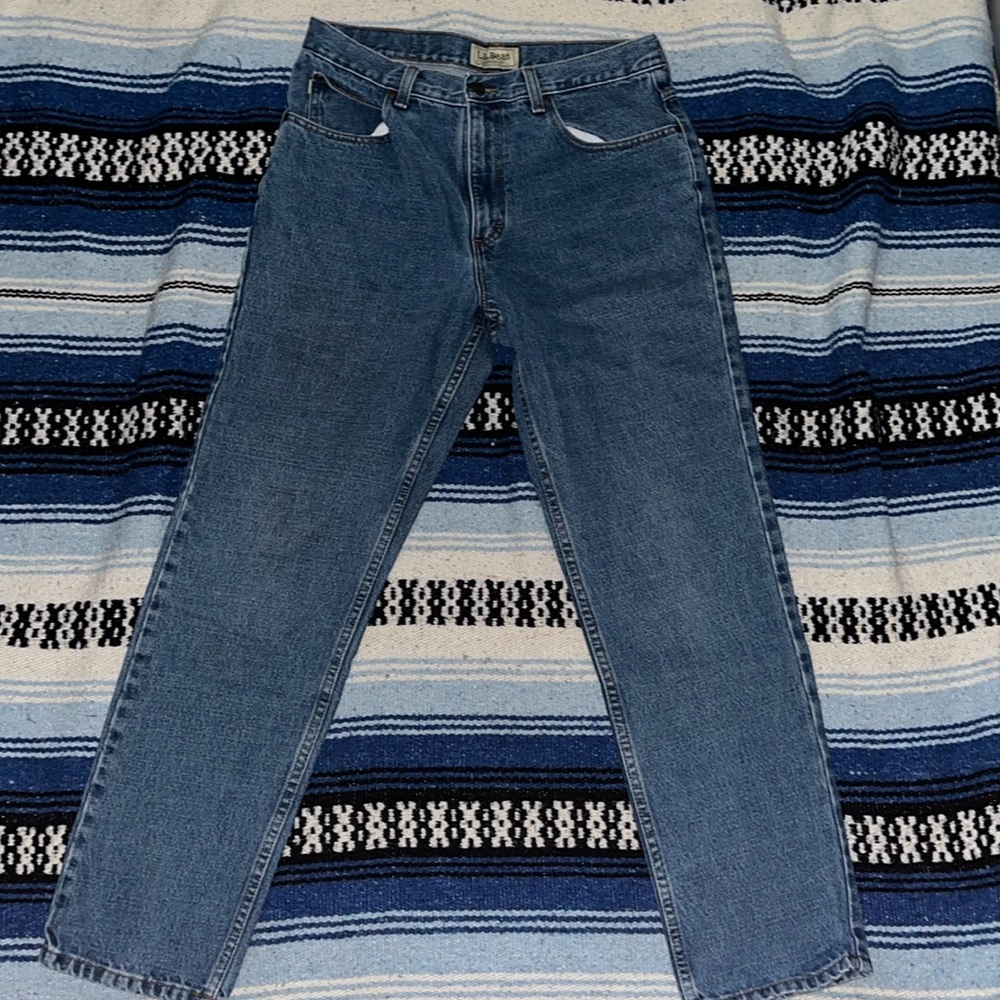 vintage LL Bean medium wash straight leg jeans